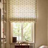 Scalloped Edge Sweet Pea Roman Blind - Olive Green - Blackout Lined
