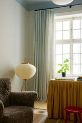 Stripe Linen curtain - Dove Blue