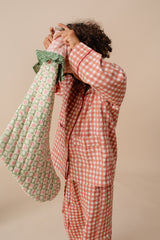 Att Pynta x Yonder Christmas stocking with ruffle, pink