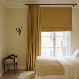 Bouclé Roman Blinds - Mustard - Blackout Lined