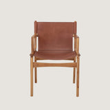 Ollie teak and leather lounge chair