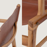 Ollie teak and leather lounge chair