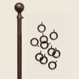 Curtain rings in metal, Antique bronze - Pack of 10