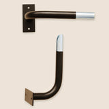 Curved wall brackets 'French style' for antique bronze curtain pole