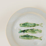 Hadden handmade glazed stoneware dinner plate, green