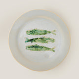 Hadden handmade glazed stoneware dinner plate, green