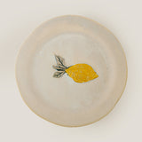 Hadden handmade glazed stoneware side plate, yellow