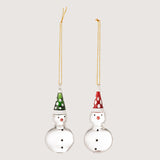 Kumar glass snowman ornament, set of 2