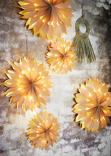 Frostig star ornament with LED light, natural
