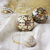 Lucia hand-painted multicoloured baubles - set of three