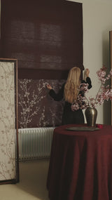 Sakura Raw cotton Roman blind - Plum