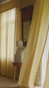 Sheer linen curtain - mustard