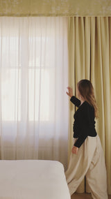 Sakura Raw cotton curtain - Oat Yellow - Blackout lined