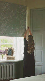 Sakura Jacquard Roman blind - Dove Blue - Blackout lined