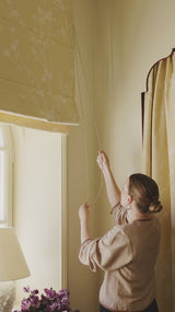 Sakura Jacquard Roman blind - Oat Yellow - Blackout lined