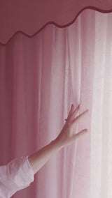 Sheer linen curtain - pink