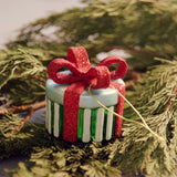 Gift hand-painted glass tree ornament, green