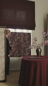 Sakura jacquard café curtain - Plum