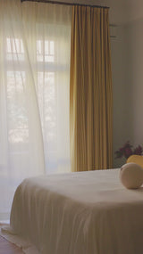 Stripe Linen Curtain - Mustard - Blackout Lined