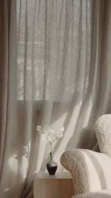 Sheer linen curtain - grey