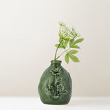 Ramia stoneware glazed vase, green