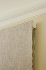 Linen roman blind - Sand - Blackout Lined