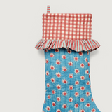 Att Pynta x Yonder Christmas stocking, blue and red star, pre-order