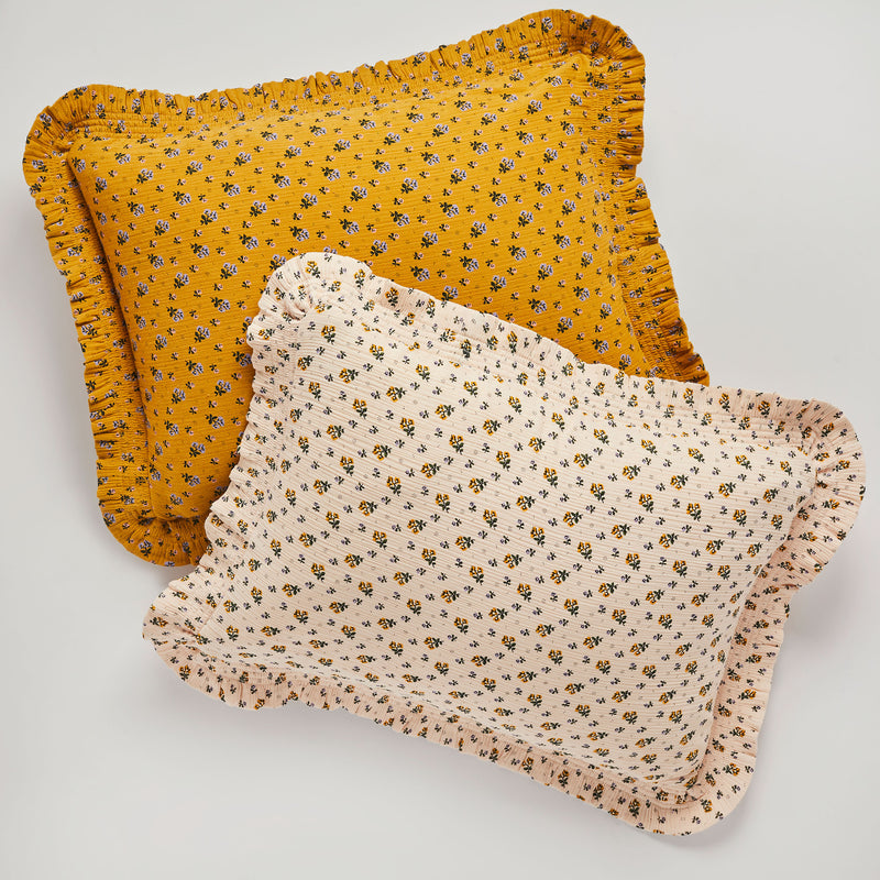 Leinikki floral print mustard cushion (last 1)