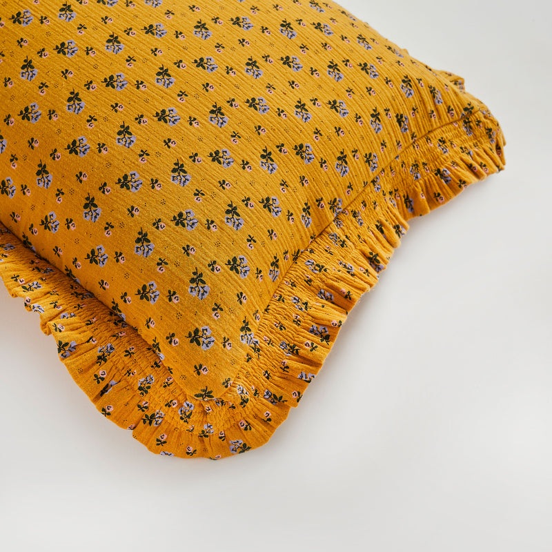 Leinikki floral print mustard cushion (last 1)