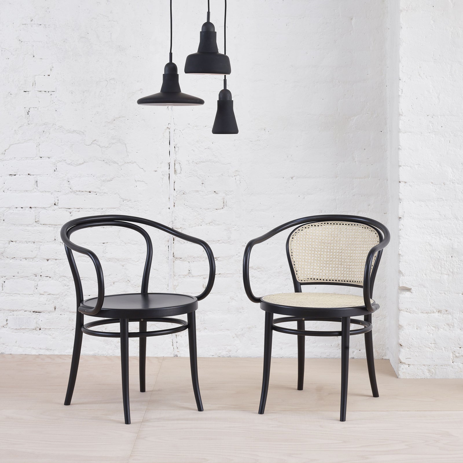 Ton chair 33 black with cane seat and back – ATT PYNTA