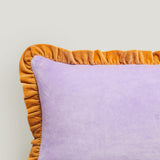 Leinikki lavender and apricot velvet cushion