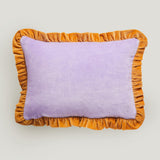 Leinikki lavender and apricot velvet cushion