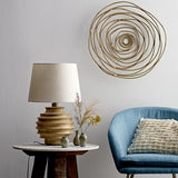 Mango wood table lamp with cotton lampshade