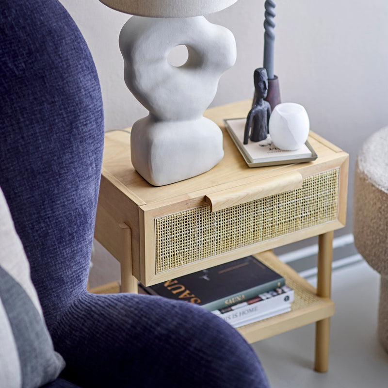 Wood and cane accent table discount