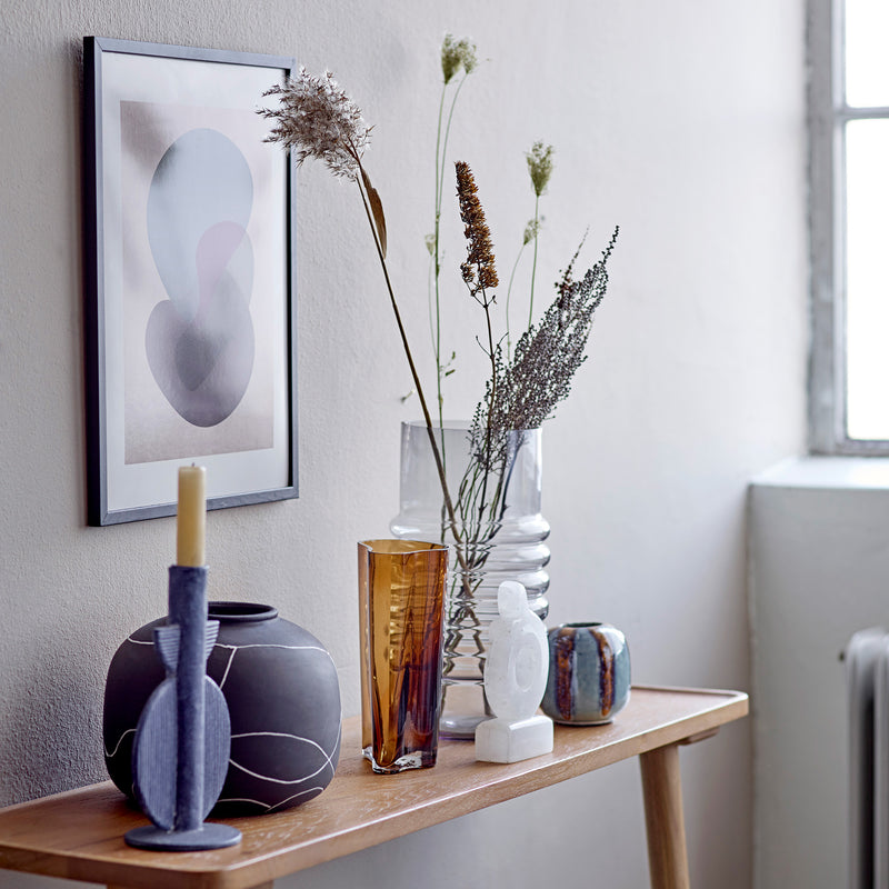 Bess blue candle stick holder