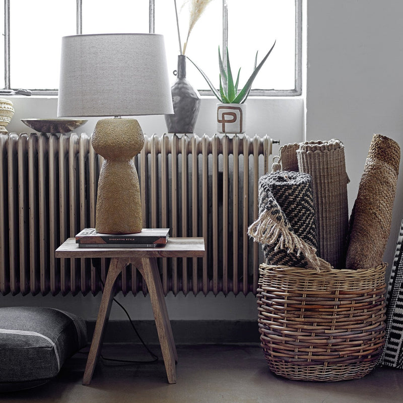 Lavin stoneware table lamp with cotton shade