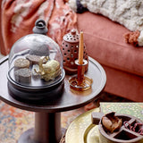 Quinn amber glass candlestick