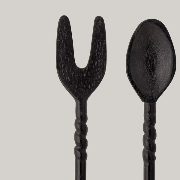 Tiane mango wood salad servers