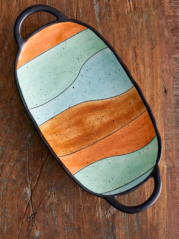 Liljan Handcrafted Glazed Stoneware Serving Plate