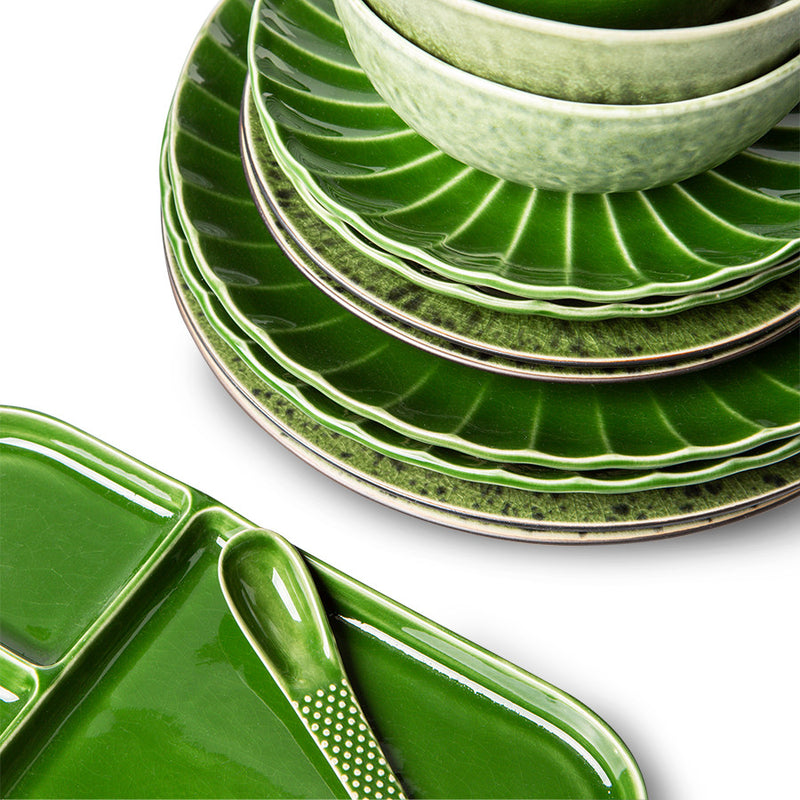 HKLiving emerald ceramics side plates, set of 2