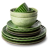 HKLiving emerald ceramics dinner plates, set of 2
