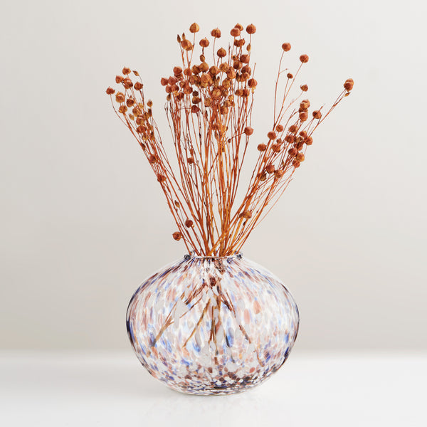 Ariel round glass vase