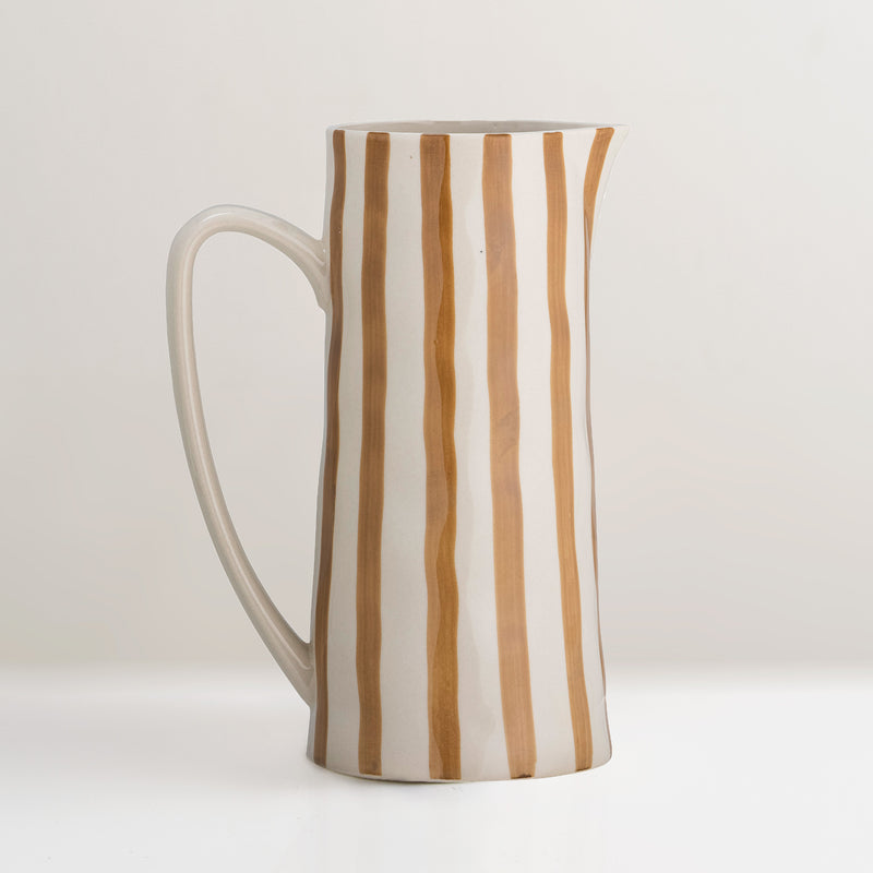 Begonia handcrafted stripe glazed jug