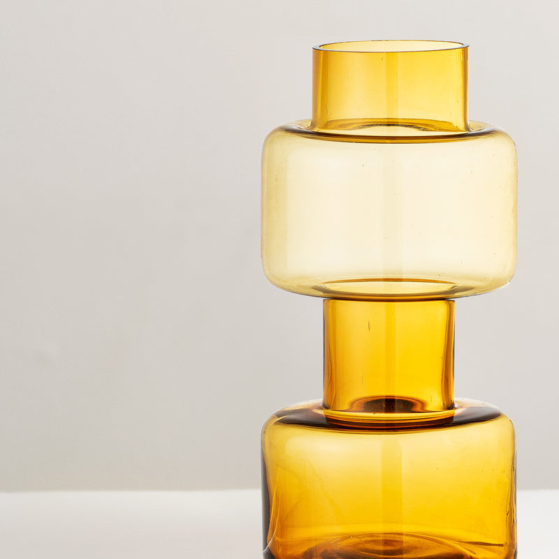 Benette amber glass vase