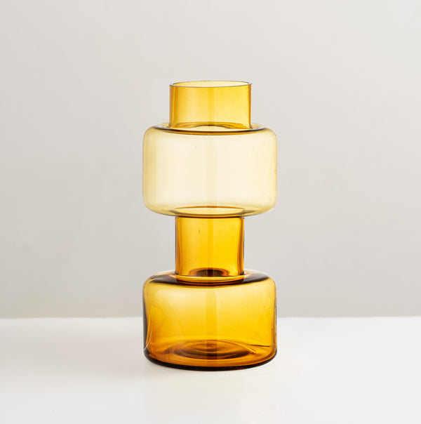 Benette amber glass vase