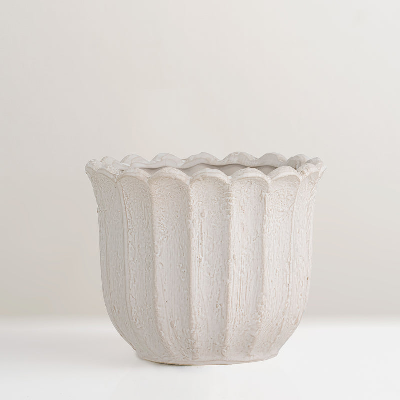 Chaca white stoneware plant pot (last 1)