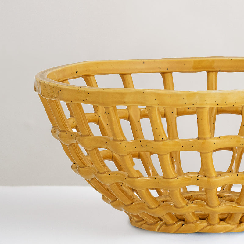 Electra handcrafted stoneware fruit bowl