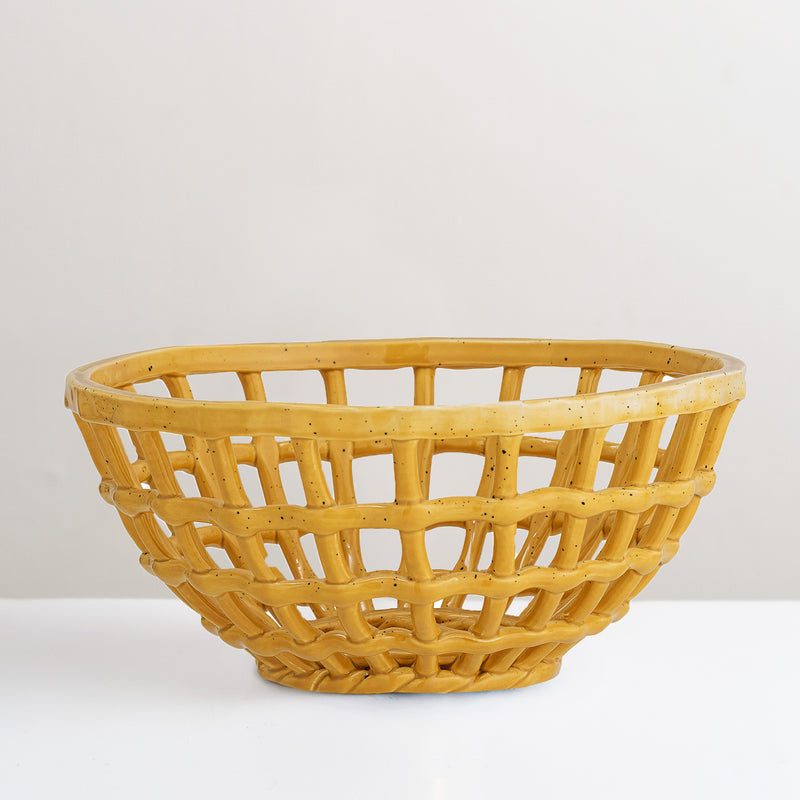 Electra handcrafted stoneware fruit bowl