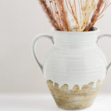 Eva handcrafted stoneware vase with handles