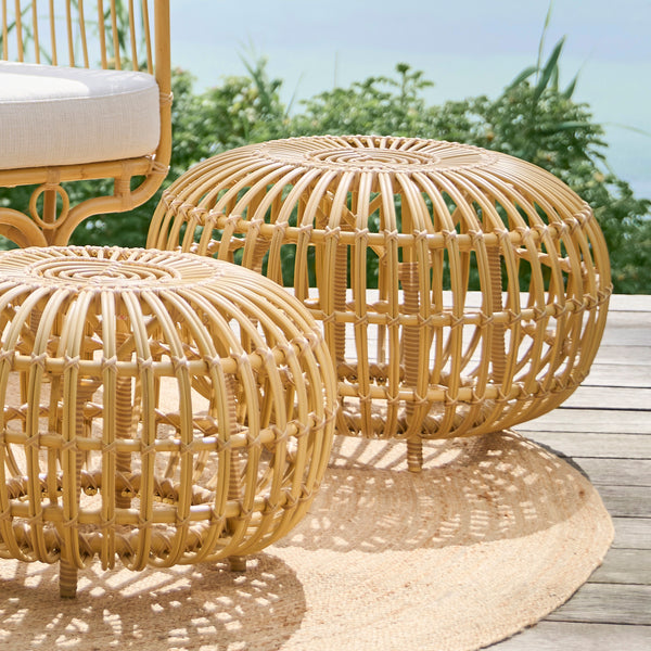 The Rattan ottoman designed by Franco Albini - Outdoor